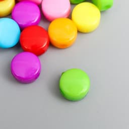 Бусины для творчества пластик «Цветные кругляшки», набор 120 шт., 0.3×0.6×0.6 см