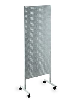Стойка перфорированная металлическая на каркасе из трубы, 60×180, шаг 2.5 см, белая