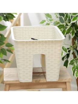 Ящик балконный «Ротанг», 12 л, 39×27×23 см, пластиковый, на перила, бежевый