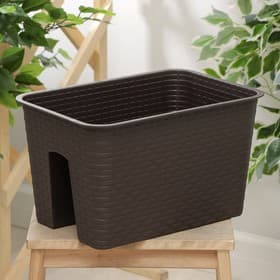 Кашпо на перила «Ротанг», 12 л, коричневое