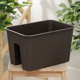 Кашпо на перила «Ротанг», 12 л, коричневое