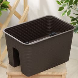 Кашпо на перила «Ротанг», 12 л, коричневое