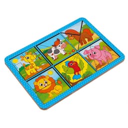 Головоломка геометрическая деревянная Лесная мастерская «Животные», двусторонние