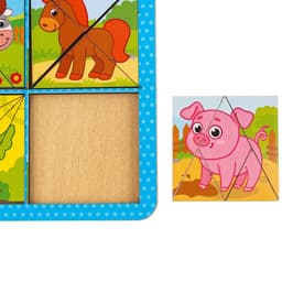 Головоломка геометрическая деревянная Лесная мастерская «Животные», двусторонние