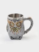 Кружка средневековая «Сова», 400 мл, 14.5×10×11.5 см, нержавеющая сталь, серебристая