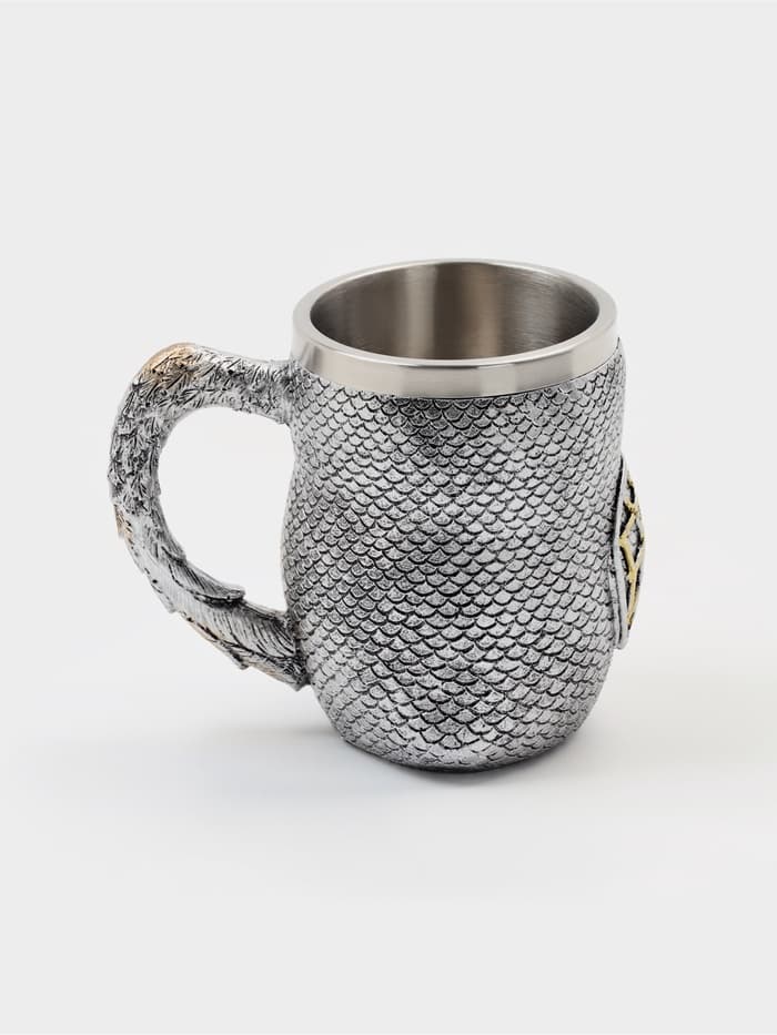 Кружка средневековая «Сова», 400 мл, 14.5×10×11.5 см, нержавеющая сталь, серебристая