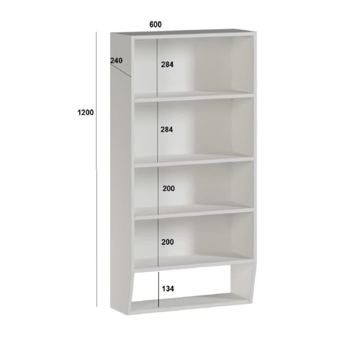 Шкаф подвесной для ванной комнаты «Клик Мебель. Пронто», 600×240×1200 мм, цвет белый