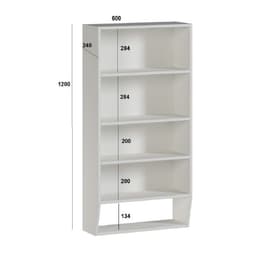 Шкаф подвесной для ванной комнаты «Клик Мебель. Пронто», 600×240×1200 мм, цвет белый