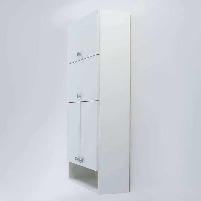 Шкаф подвесной для ванной комнаты «Клик Мебель. Пронто», 600×240×1200 мм, цвет белый