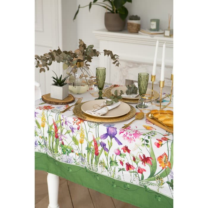 Скатерть «Этель. Луговые цветы», 180×150 см, 100 % хлопок, саржа 190 г/м²