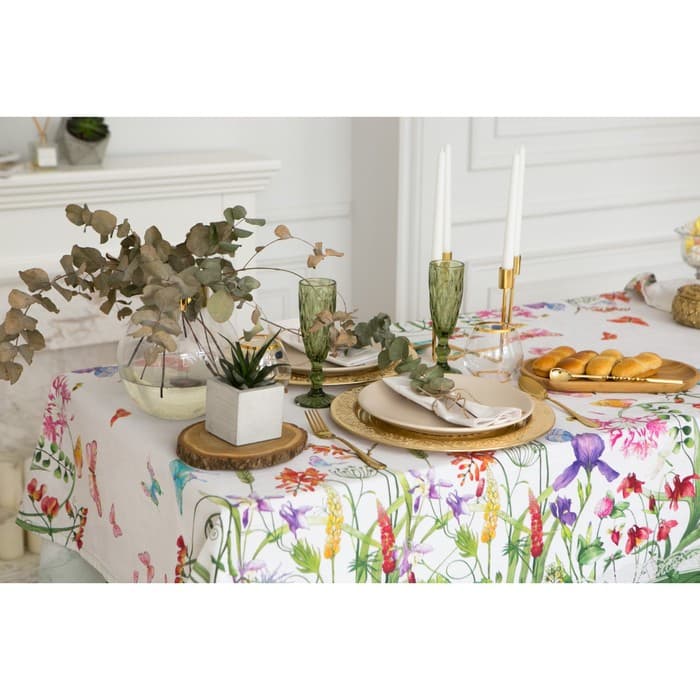 Скатерть «Этель. Луговые цветы», 180×150 см, 100 % хлопок, саржа 190 г/м²