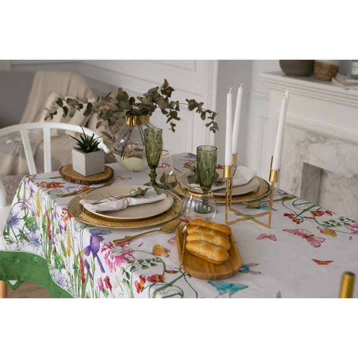 Скатерть «Этель. Луговые цветы», 180×150 см, 100 % хлопок, саржа 190 г/м²