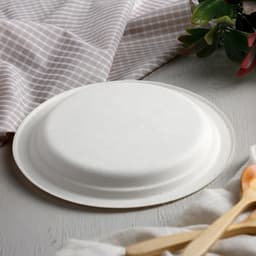 Тарелка одноразовая ECO, d=17.2 см, круглая, из сахарного тростника, белая