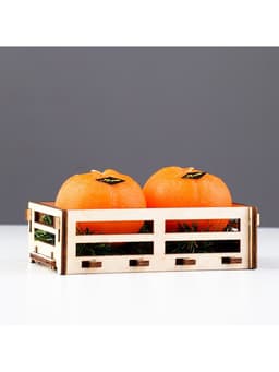 Набор свечей декоративных «Мандарины в ящике», 2 шт., 6.2×14×7.4 см