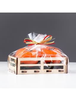Набор свечей декоративных «Мандарины в ящике», 2 шт., 6.2×14×7.4 см