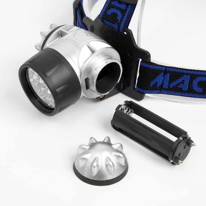 Фонарь налобный «Мастер К», 14 LED, 7×4 см, от батареек 3×ААА