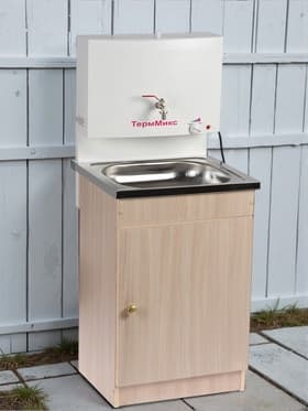 Умывальник «ТермМикс», с ЭВН, нержавеющая мойка, 1250 Вт, 17 л, ЛДСП, белый