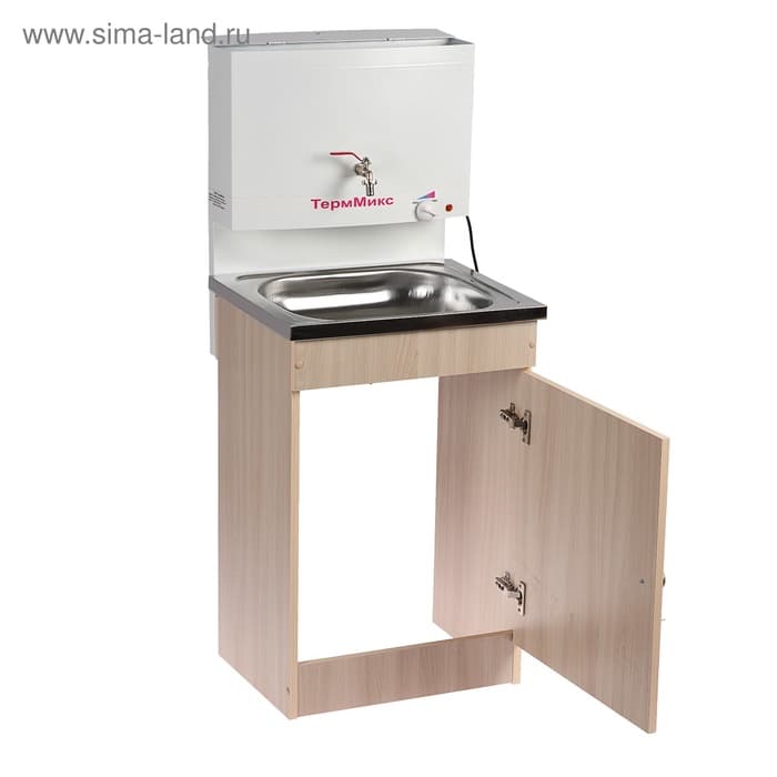 Умывальник «ТермМикс», с ЭВН, нержавеющая мойка, 1250 Вт, 17 л, ЛДСП, белый