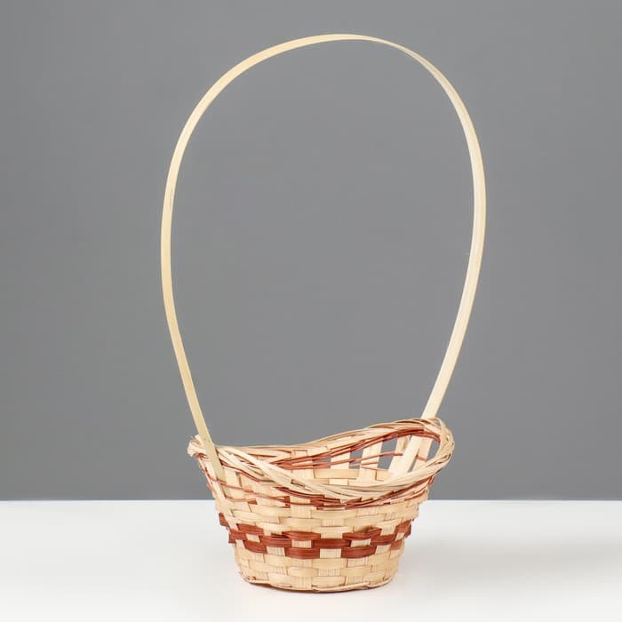 Корзина плетёная для хранения «Ладья», 18×16×6 см, бамбук