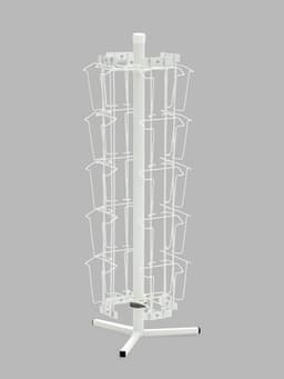Буклетница настольная вращающаяся 20 ячеек А6, 30×30×80 см, белая