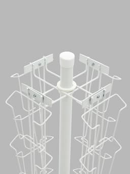 Буклетница настольная вращающаяся 20 ячеек А6, 30×30×80 см, белая