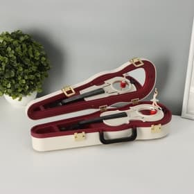 Шкатулка музыкальная механическая «Скрипка», пластик, белая, 6×34.5×12.7 см