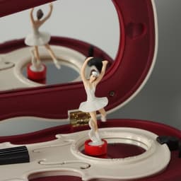 Шкатулка музыкальная механическая «Скрипка», пластик, белая, 6×34.5×12.7 см