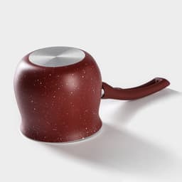 Турка Доляна «Бордо», 450 мл, пластиковая ручка, антипригарное покрытие, алюминий, бордовая