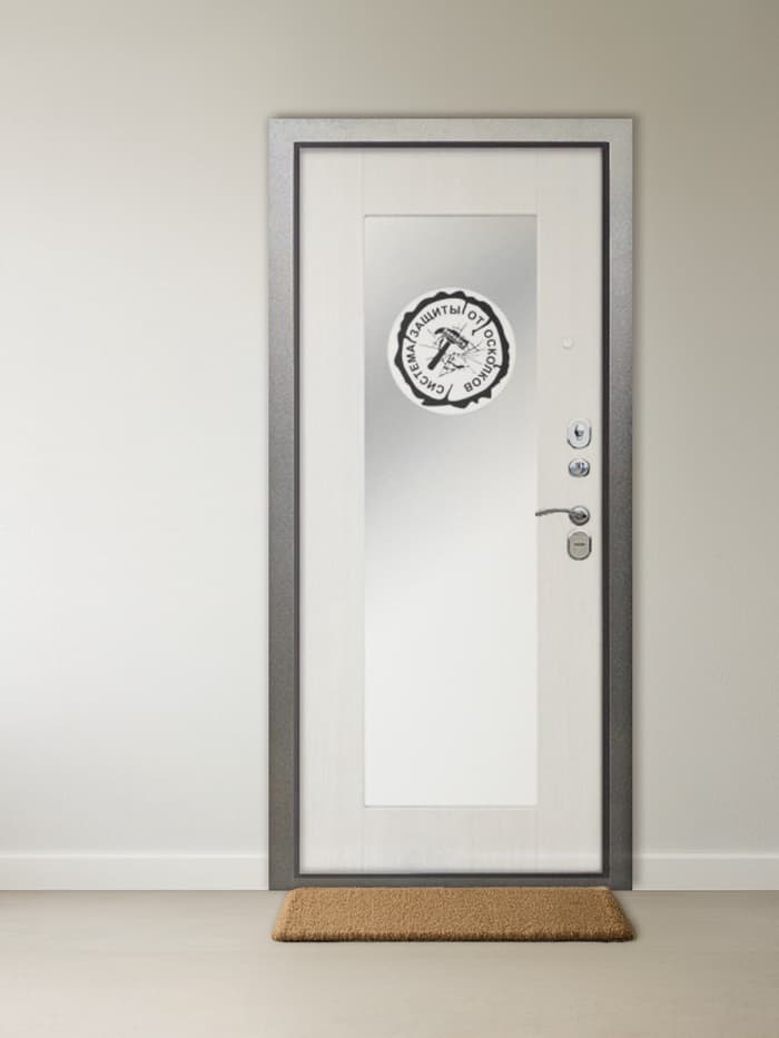 Входная дверь «Берлога. Тринити Милли», 870×2060 мм, правая, цвет ясень белый