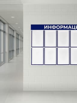 Информационный стенд «Информация» 10 плоских карманов А4, цвет синий