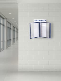 Информационный стенд «Уголок потребителя» перекидная система на 5 карманов А4, синий