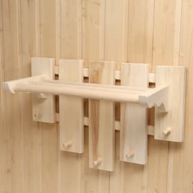 Полка - вешалка для бани и сауны, 58×50×30 см, настенная, липа, 5 крючков, «Добропаровъ»