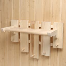 Полка - вешалка для бани и сауны, 58×50×30 см, настенная, липа, 5 крючков, «Добропаровъ»