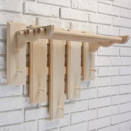 Полка - вешалка для бани и сауны, 58×50×30 см, настенная, липа, 5 крючков, «Добропаровъ»