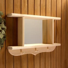 Зеркало резное, 70×45×10 см, настенное, 2 полки, 3 крючка, «Добропаровъ»