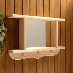 Зеркало резное, 70×45×10 см, настенное, 2 полки, 3 крючка, «Добропаровъ»