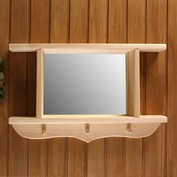 Зеркало резное, 70×45×10 см, настенное, 2 полки, 3 крючка, «Добропаровъ»