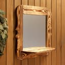 Зеркало для бани и сауны «Резное», 53×53×1.6 см, настенное, с полкой, обожжённое, «Добропаровъ»