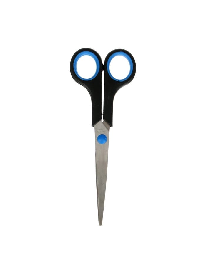 Ножницы канцелярские 17.5 см пластиковые ручки, в картонной коробке, МИКС