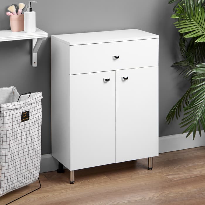 Комод для ванной комнаты «Вега 6001», 1 ящик, 2 дверцы, 600×303×854 мм, цвет белый