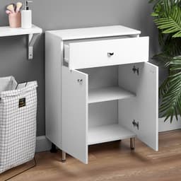 Комод для ванной комнаты «Вега 6001», 1 ящик, 2 дверцы, 600×303×854 мм, цвет белый