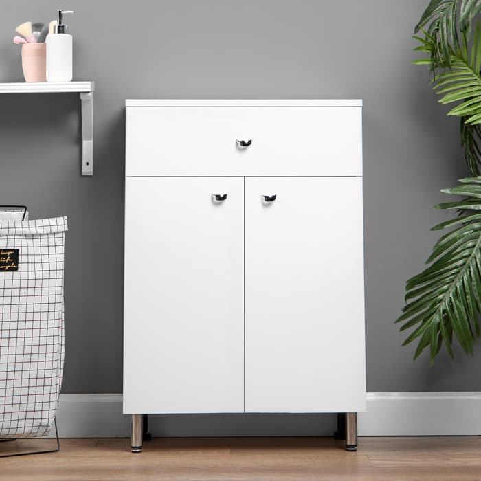 Комод для ванной комнаты «Вега 6001», 1 ящик, 2 дверцы, 600×303×854 мм, цвет белый