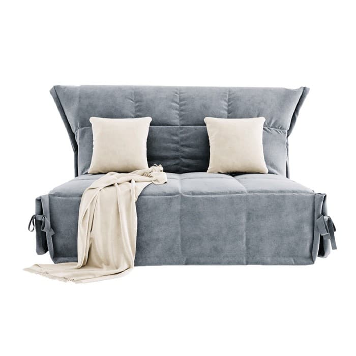 Диван прямой «Джаз», механизм аккордеон, спальное место 1200×1900 мм, обивка велюр, цвет селфи 15/подушки селфи 01