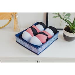 Органайзер для хранения белья Доляна «Волна», 7 отделений, 34×30×8 см, синий