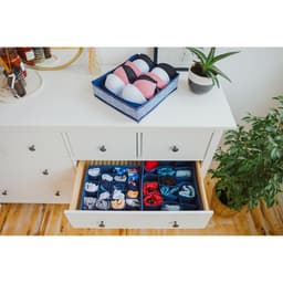 Органайзер для хранения белья Доляна «Волна», 7 отделений, 34×30×8 см, синий