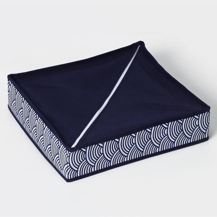 Органайзер для хранения белья Доляна «Волна», 7 отделений, 34×30×8 см, синий