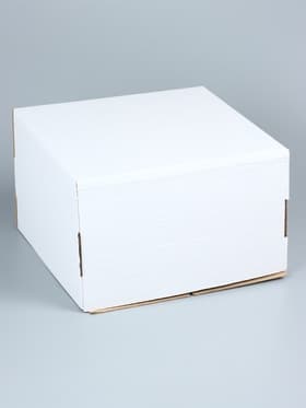 Коробка под торт, белая, 30×30×19 см