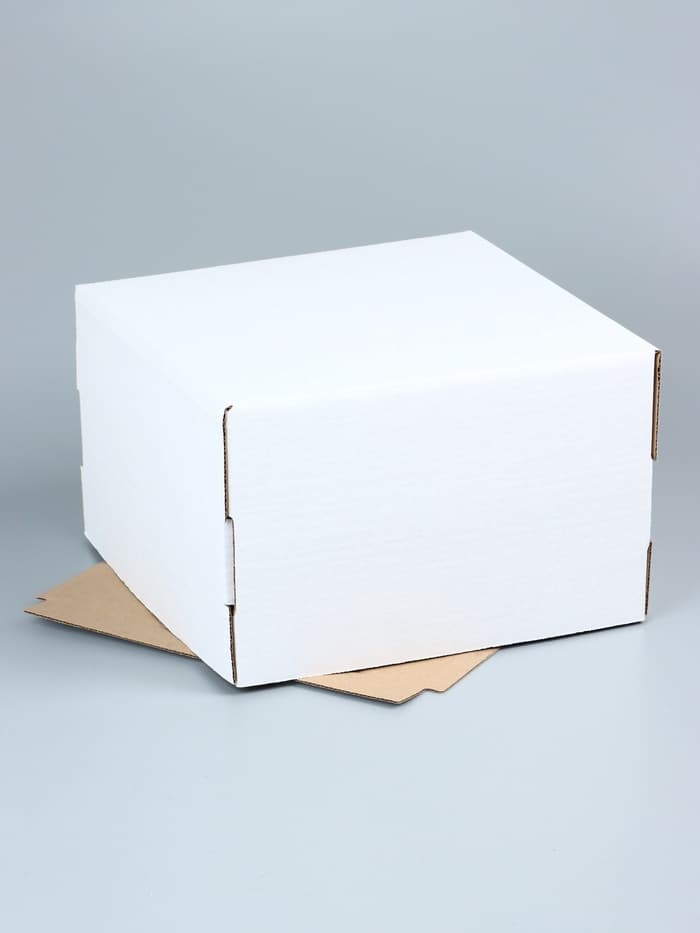 Коробка под торт, белая, 30×30×19 см