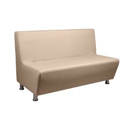 Диван офисный «Рон», без подлокотников, экокожа, 1350×740×830 мм, цвет бежевый