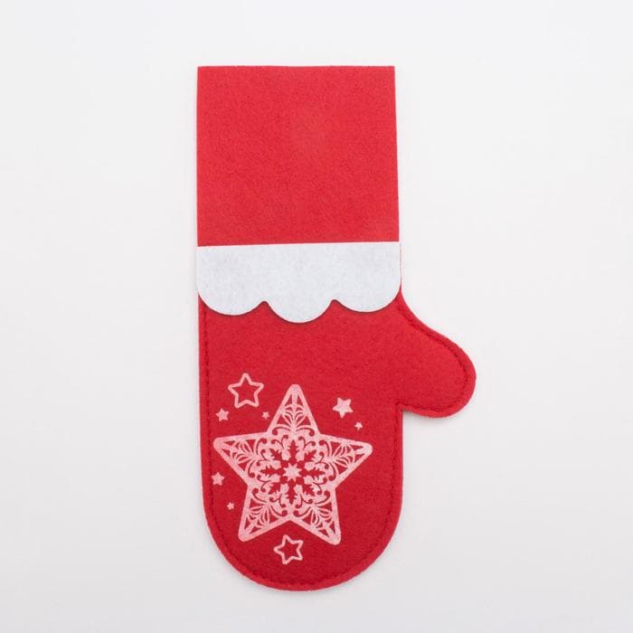 Конверт для столовых предметов «Доляна. Варежка», красный, 11×21 см